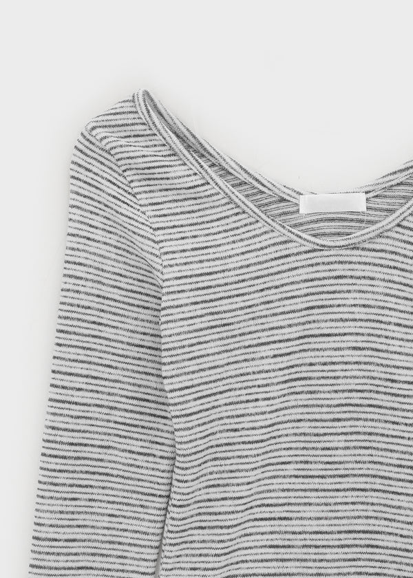 Ritemine SET - Stripe long-sleeved T-shirt, fleece sleeveless