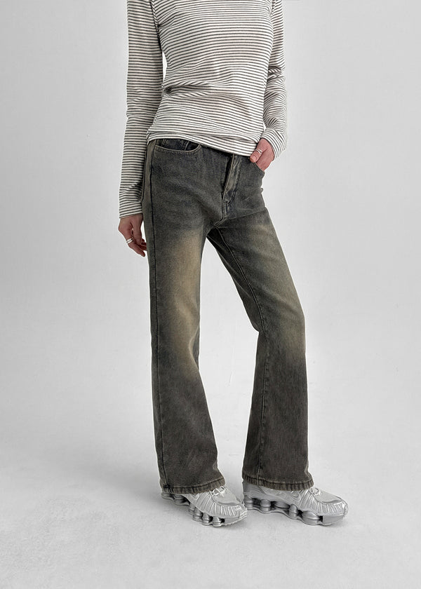 Welp Raised Fleece Bootcut Denim Pants