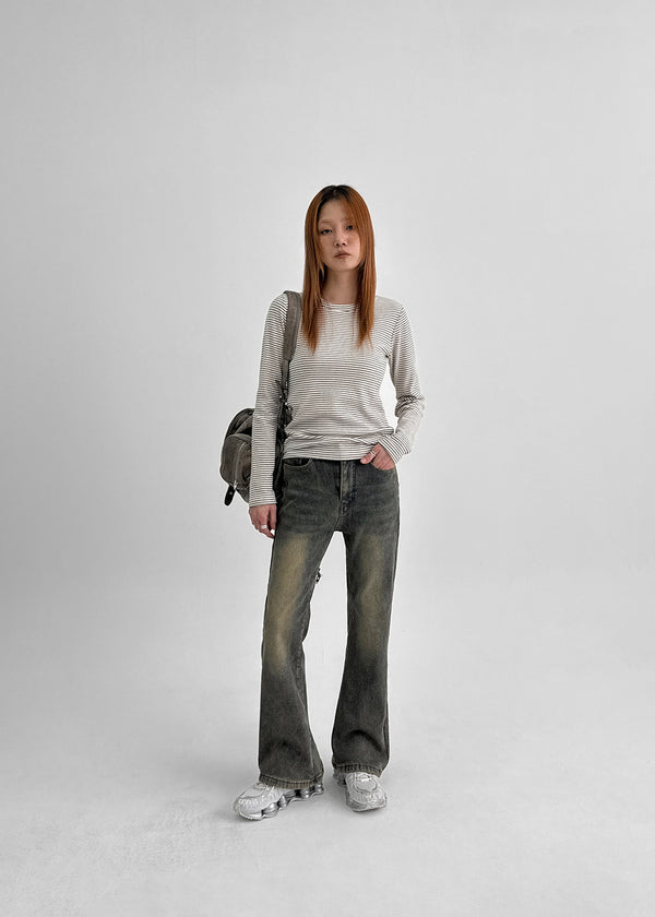 Welp Raised Fleece Bootcut Denim Pants