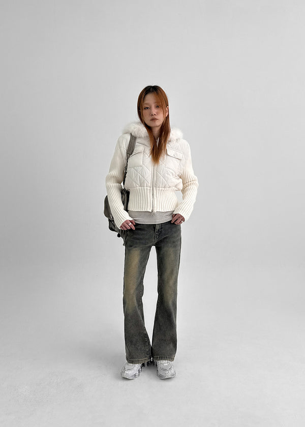 Nilti Fur Trimming Padded Hooded Zip-up (1 Oz)