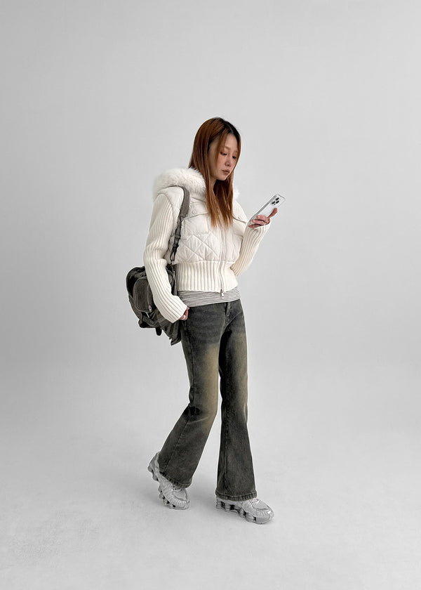 Welp Raised Fleece Bootcut Denim Pants