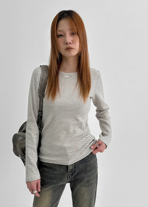 Tokel Stripe Round Long Sleeve T-shirt