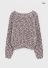 Pamu Hairy Boat Neck Color Knit