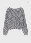Pamu Hairy Boat Neck Color Knit