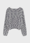 Pamu Hairy Boat Neck Color Knit