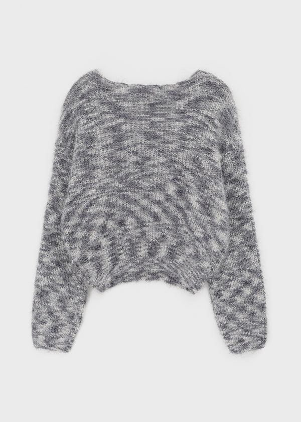 Pamu Hairy Boat Neck Color Knit