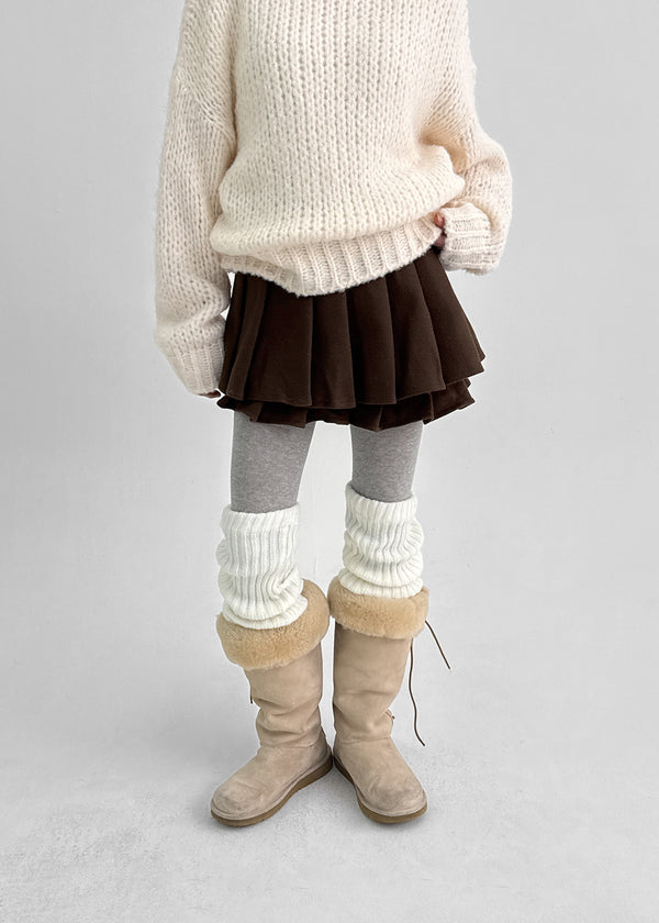 Kurupi Double Wool Pleated Miniskirt