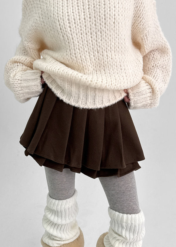 Kurupi Double Wool Pleated Miniskirt