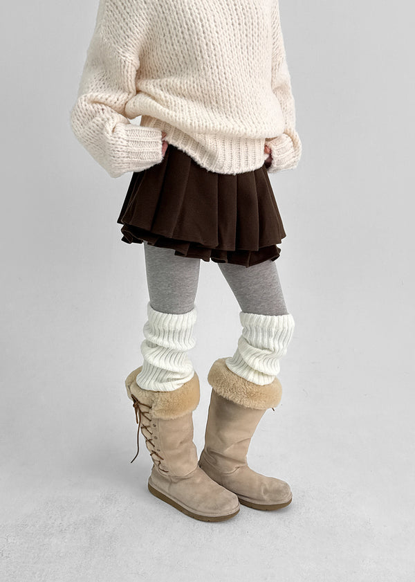 Kurupi Double Wool Pleated Miniskirt