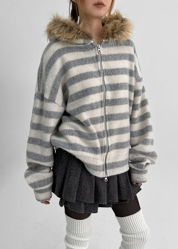 Kurupi Double Wool Pleated Miniskirt