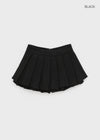 Kurupi Double Wool Pleated Miniskirt