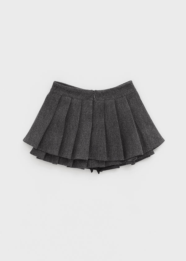 Kurupi Double Wool Pleated Miniskirt