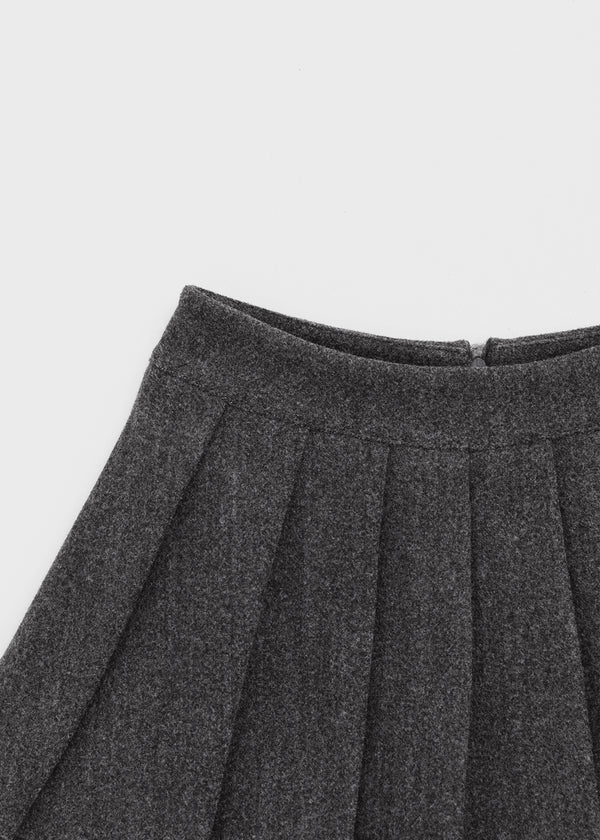 Kurupi Double Wool Pleated Miniskirt