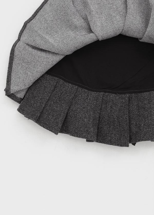 Kurupi Double Wool Pleated Miniskirt