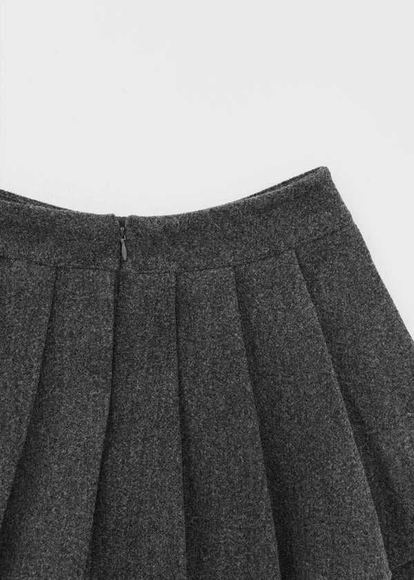 Kurupi Double Wool Pleated Miniskirt