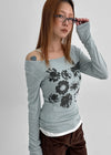 Yako Flower Print Long Sleeve T-shirt
