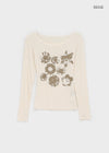 Yako Flower Print Long Sleeve T-shirt