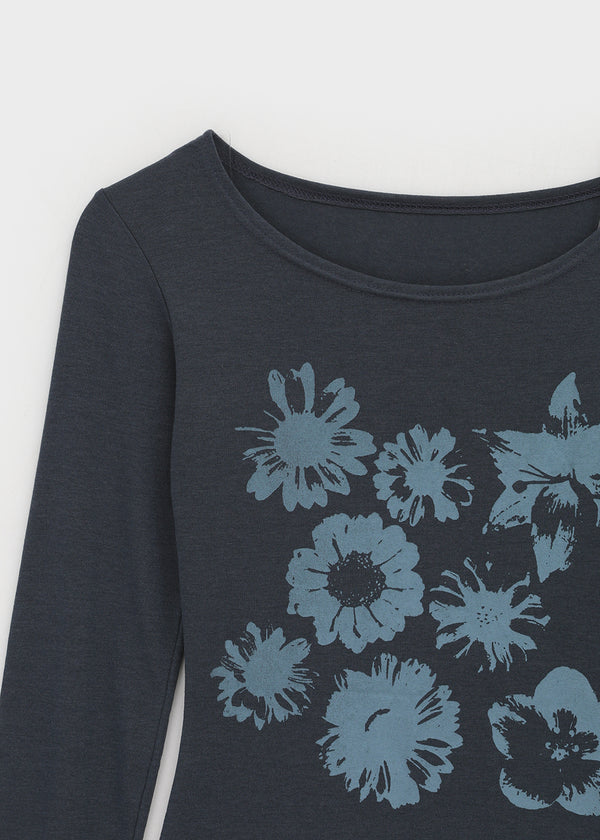 Yako Flower Print Long Sleeve T-shirt