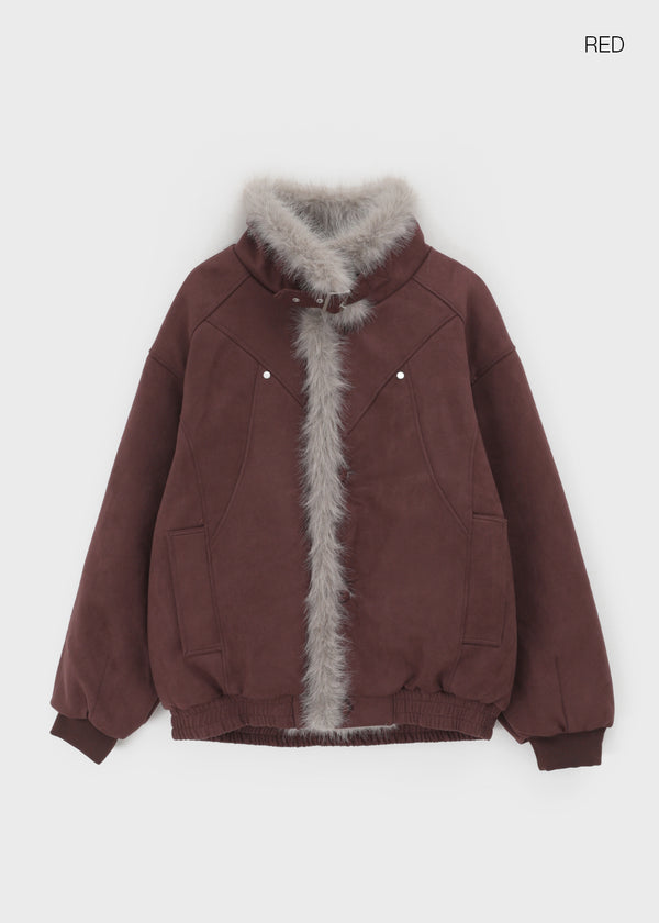 (UNISEX) Carrot High Neck Fur Padding Mustang