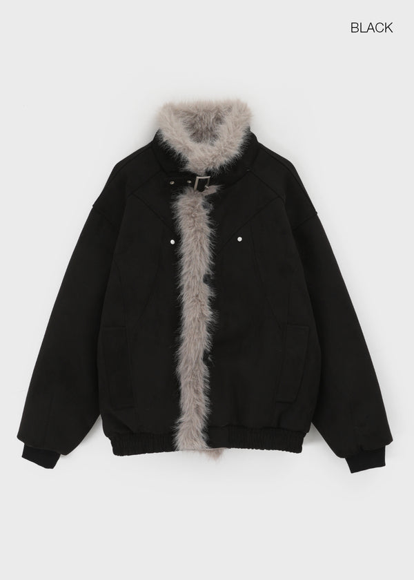 (UNISEX) Carrot High Neck Fur Padding Mustang