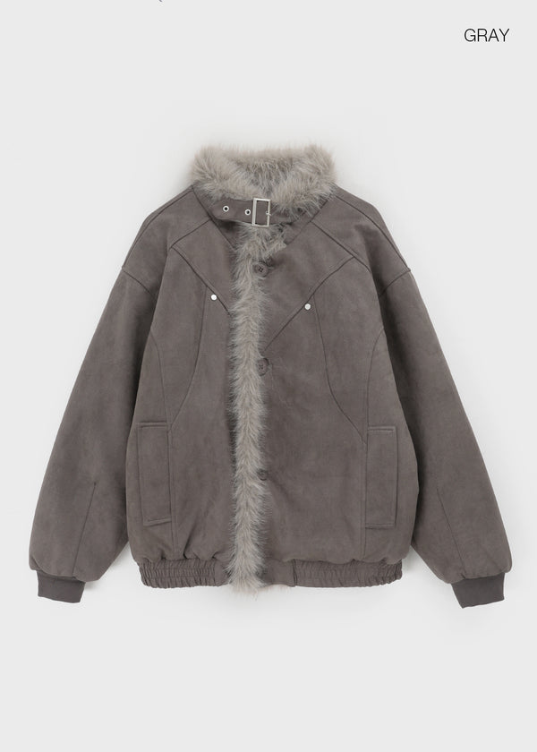 (UNISEX) Carrot High Neck Fur Padding Mustang