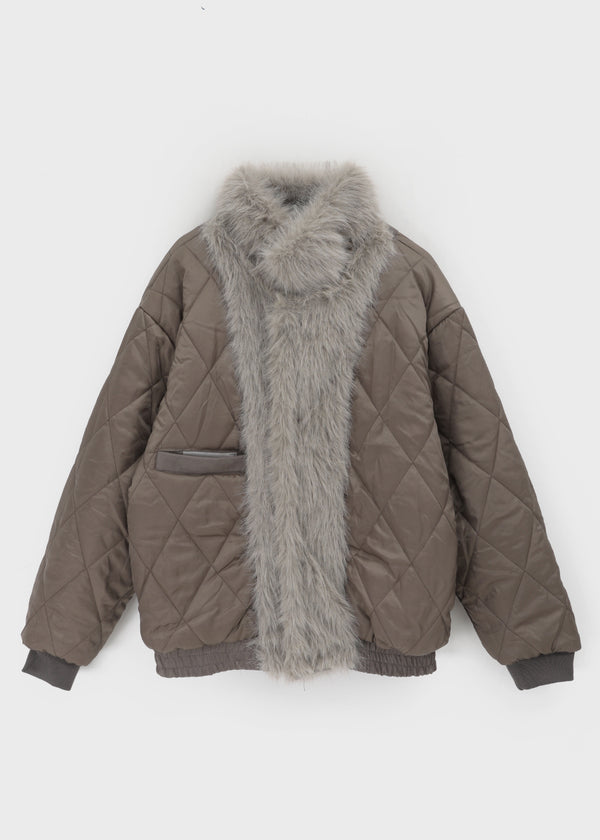 (UNISEX) Carrot High Neck Fur Padding Mustang