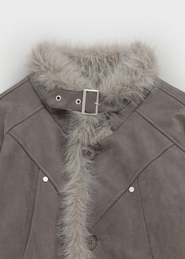 (UNISEX) Carrot High Neck Fur Padding Mustang