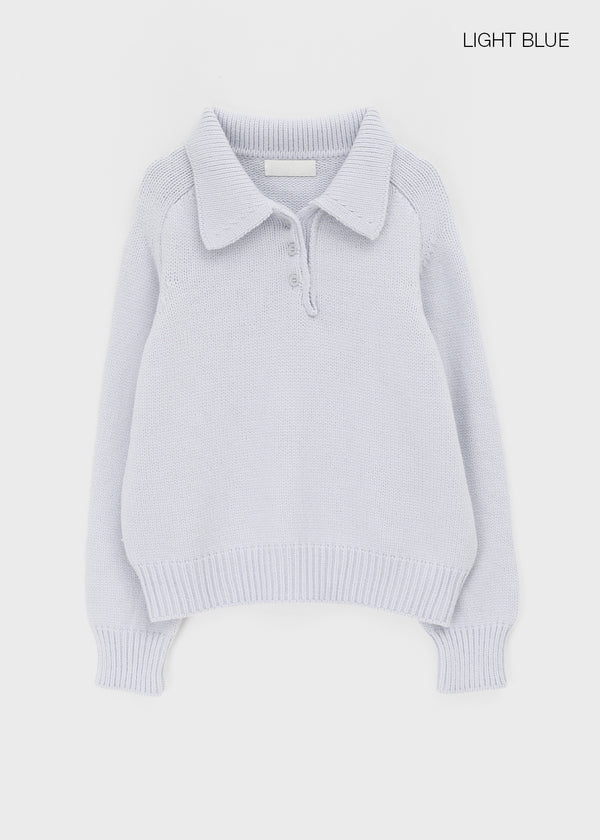 Horn Button Collar Knit