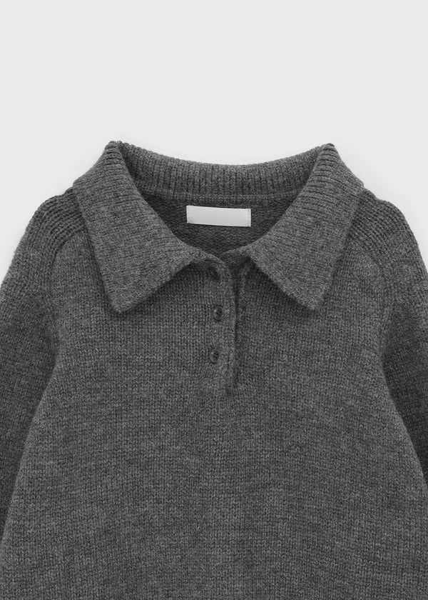 Horn Button Collar Knit