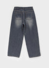 Carit Raised Fleece Wide Denim Pants