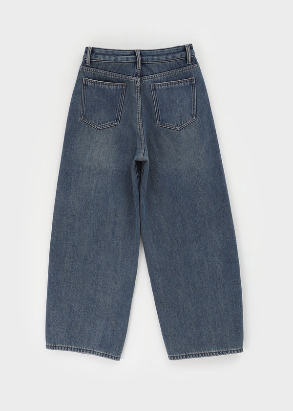 Kerudi Raised Ribbed Wide Denim Pants