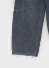 Kerudi Raised Ribbed Wide Denim Pants