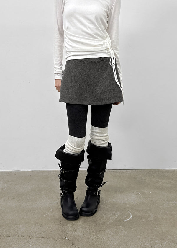 Praline Wool Mini Skirt Pants