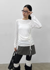 Rayan Shirring Wrap Long-sleeved T-shirt
