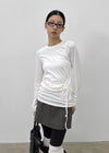 Rayan Shirring Wrap Long-sleeved T-shirt