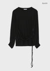 Rayan Shirring Wrap Long-sleeved T-shirt