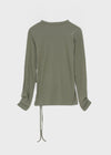 Rayan Shirring Wrap Long-sleeved T-shirt