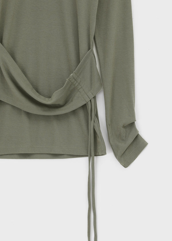 Rayan Shirring Wrap Long-sleeved T-shirt