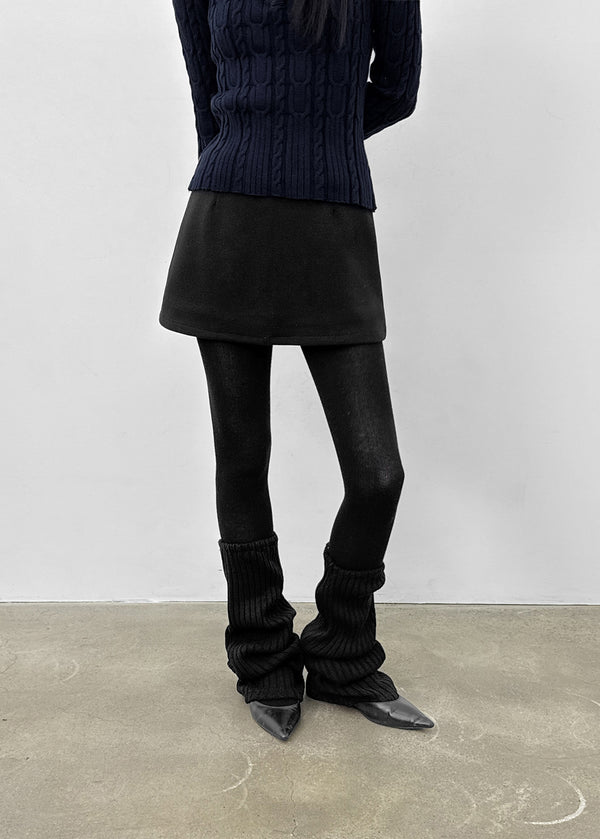 Praline Wool Mini Skirt Pants