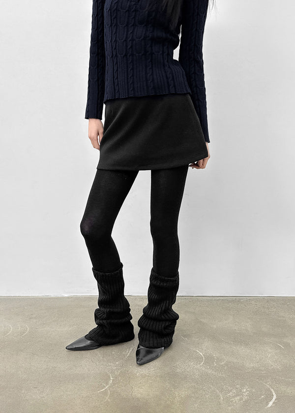 Praline Wool Mini Skirt Pants