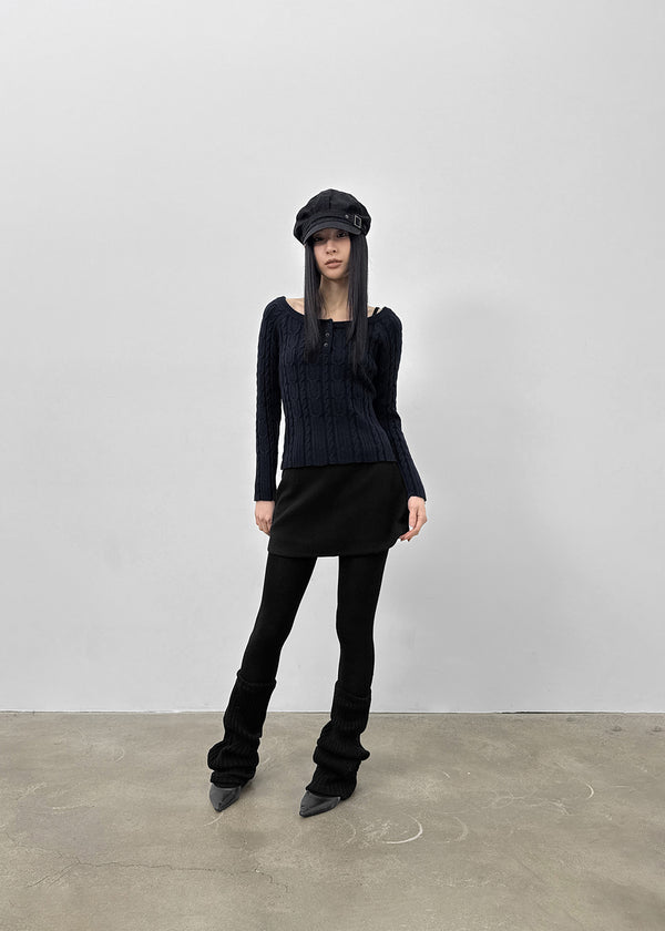 Praline Wool Mini Skirt Pants