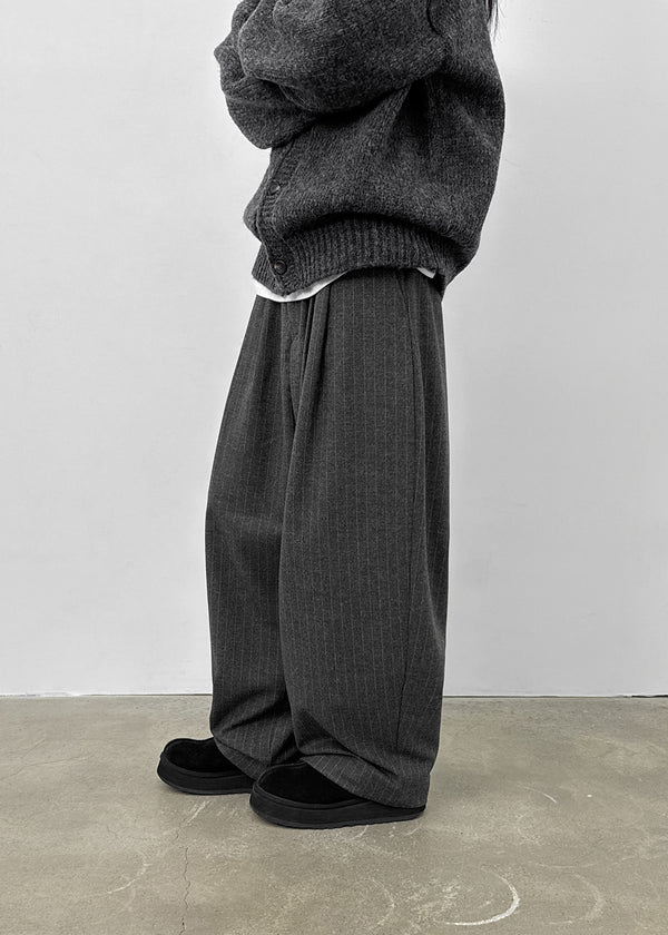 (UNISEX) Pediron Striped Wool Slacks