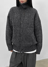 (UNISEX) Catelen High Neck Button Knit Cardigan