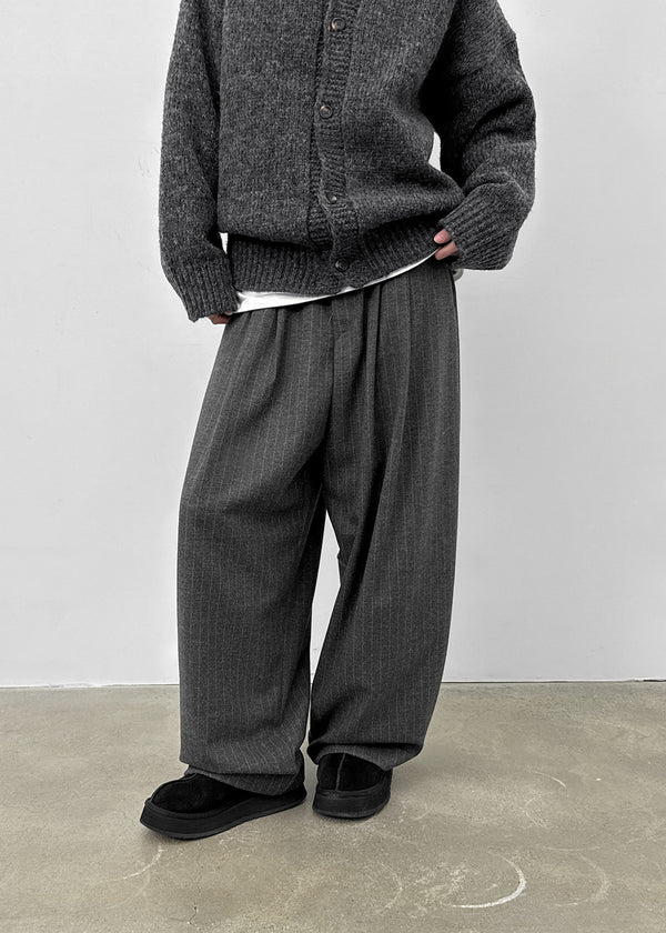(UNISEX) Pediron Striped Wool Slacks