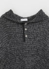 (UNISEX) Gelton Henley Neck Alpaca Knit Hoodie