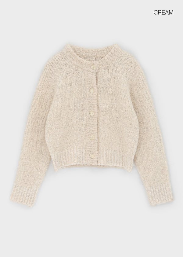 Ronso Boucle Soft Wool Knit Cardigan