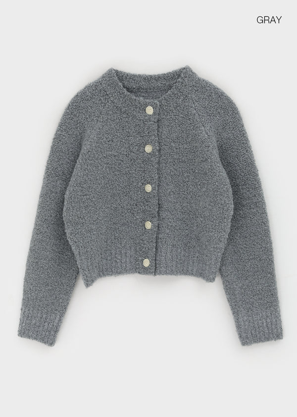 Ronso Boucle Soft Wool Knit Cardigan