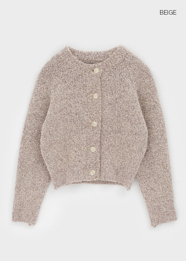 Ronso Boucle Soft Wool Knit Cardigan