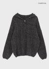 (UNISEX) Solpin Half-zip Cable Knit Hoodie