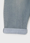 (UNISEX) Kubel Back Pocket Washed Fleece Wide Denim Pants
